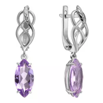 Серебряные серьги с аметистами