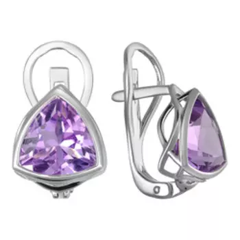 Серебряные серьги с аметистами