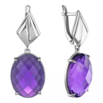Серебряные серьги с аметистами