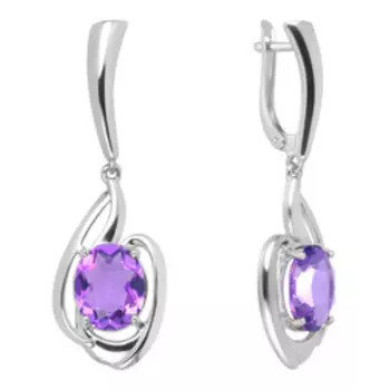 Серебряные серьги с аметистами