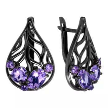 Серебряные серьги с аметистами