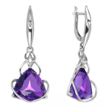 Серебряные серьги с аметистами