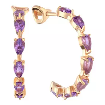 Серебряные серьги с аметистами