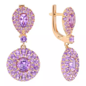 Серебряные серьги с аметистами