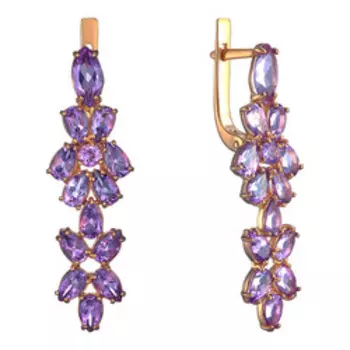 Серебряные серьги с аметистами