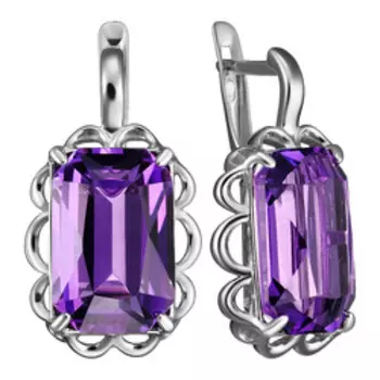 Серебряные серьги с аметистами