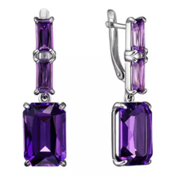 Серебряные серьги с аметистами
