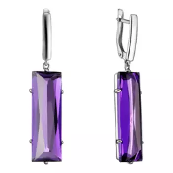 Серебряные серьги с аметистами