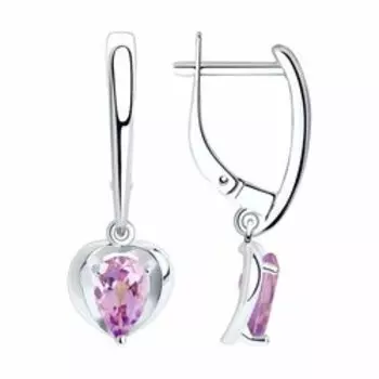 Серебряные серьги с аметистами