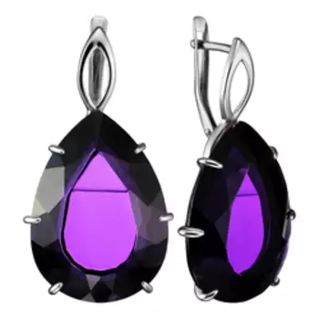 Серебряные серьги с аметистами