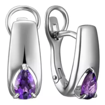 Серебряные серьги с аметистами