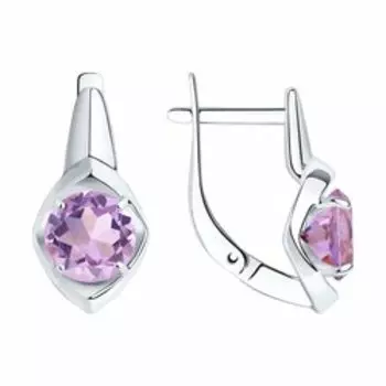 Серебряные серьги с аметистами