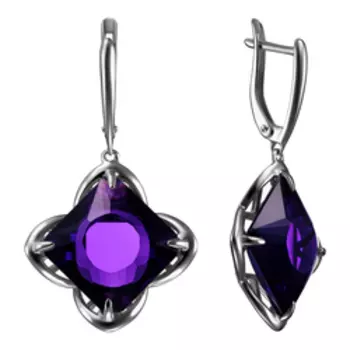 Серебряные серьги с аметистами