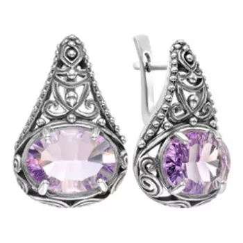 Серебряные серьги с аметистами