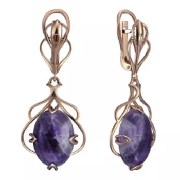 Серебряные серьги с аметистами