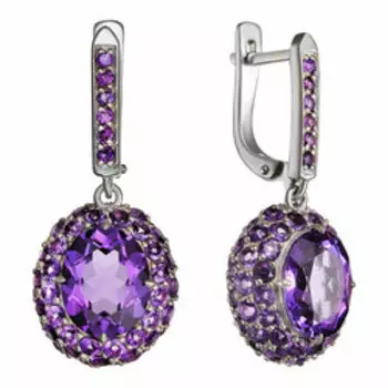 Серебряные серьги с аметистами