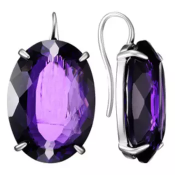 Серебряные серьги с аметистами