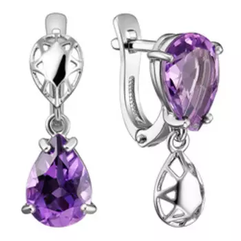 Серебряные серьги с аметистами