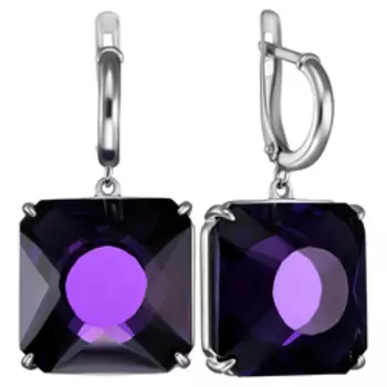 Серебряные серьги с аметистами