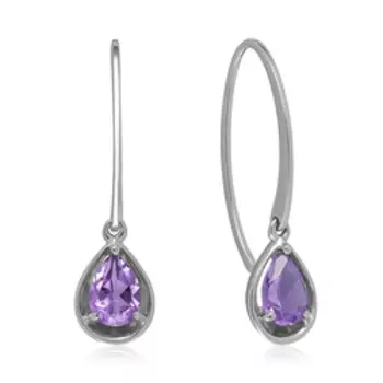 Серебряные серьги с аметистами