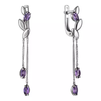 Серебряные серьги с аметистами