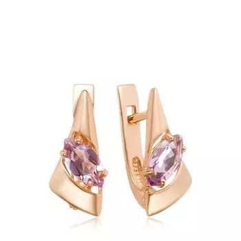 Серебряные серьги с аметистами