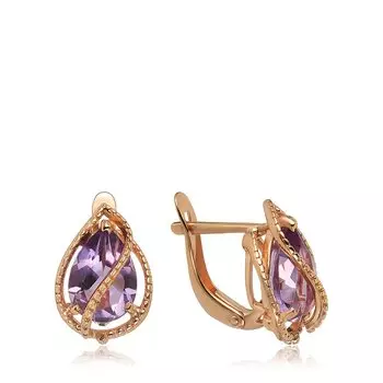 Серебряные серьги с аметистами