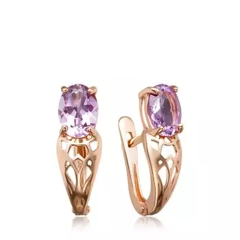 Серебряные серьги с аметистами