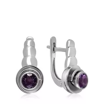 Серебряные серьги с аметистами