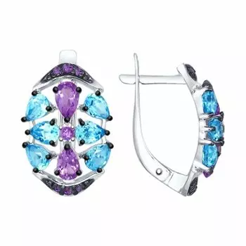 Серебряные серьги с аметистами