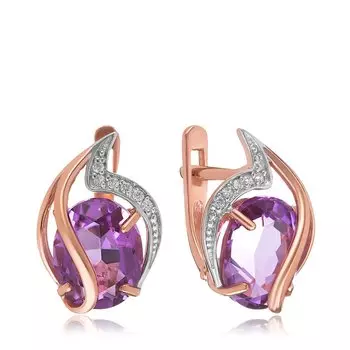 Серебряные серьги с аметистами