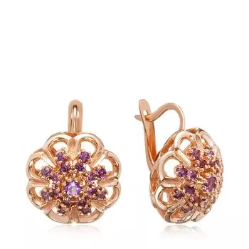 Серебряные серьги с аметистами