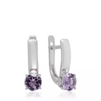 Серебряные серьги с аметистами