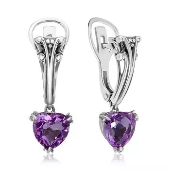Серебряные серьги с аметистами