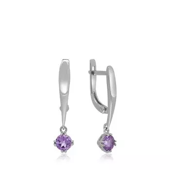 Серебряные серьги с аметистами