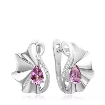 Серебряные серьги с аметистами