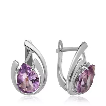 Серебряные серьги с аметистами