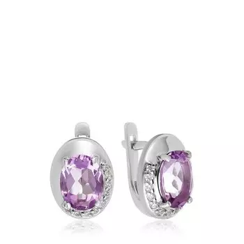 Серебряные серьги с аметистами
