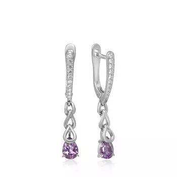 Серебряные серьги с аметистами