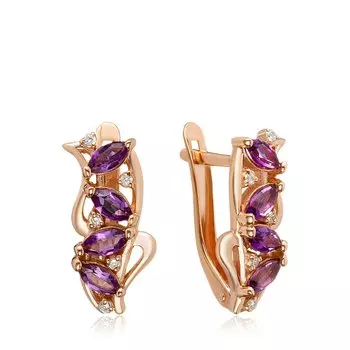 Серебряные серьги с аметистами