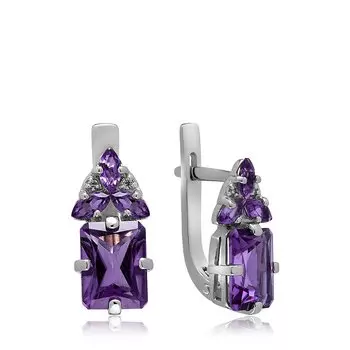 Серебряные серьги с аметистами
