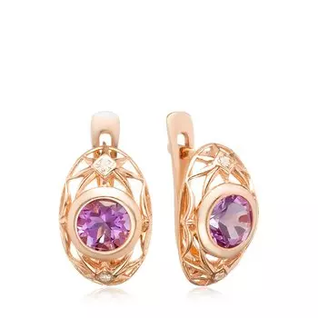 Серебряные серьги с аметистами