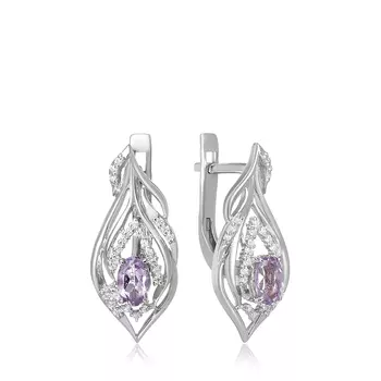 Серебряные серьги с аметистами