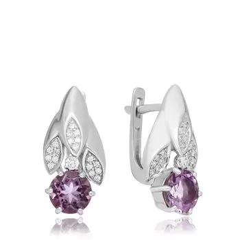 Серебряные серьги с аметистами