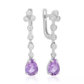 Серебряные серьги с аметистами