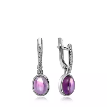Серебряные серьги с аметистами