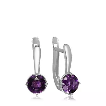 Серебряные серьги с аметистами