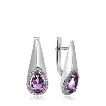 Серебряные серьги с аметистами
