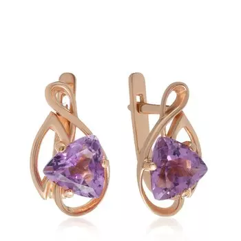 Серебряные серьги с аметистами