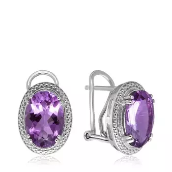 Серебряные серьги с аметистами
